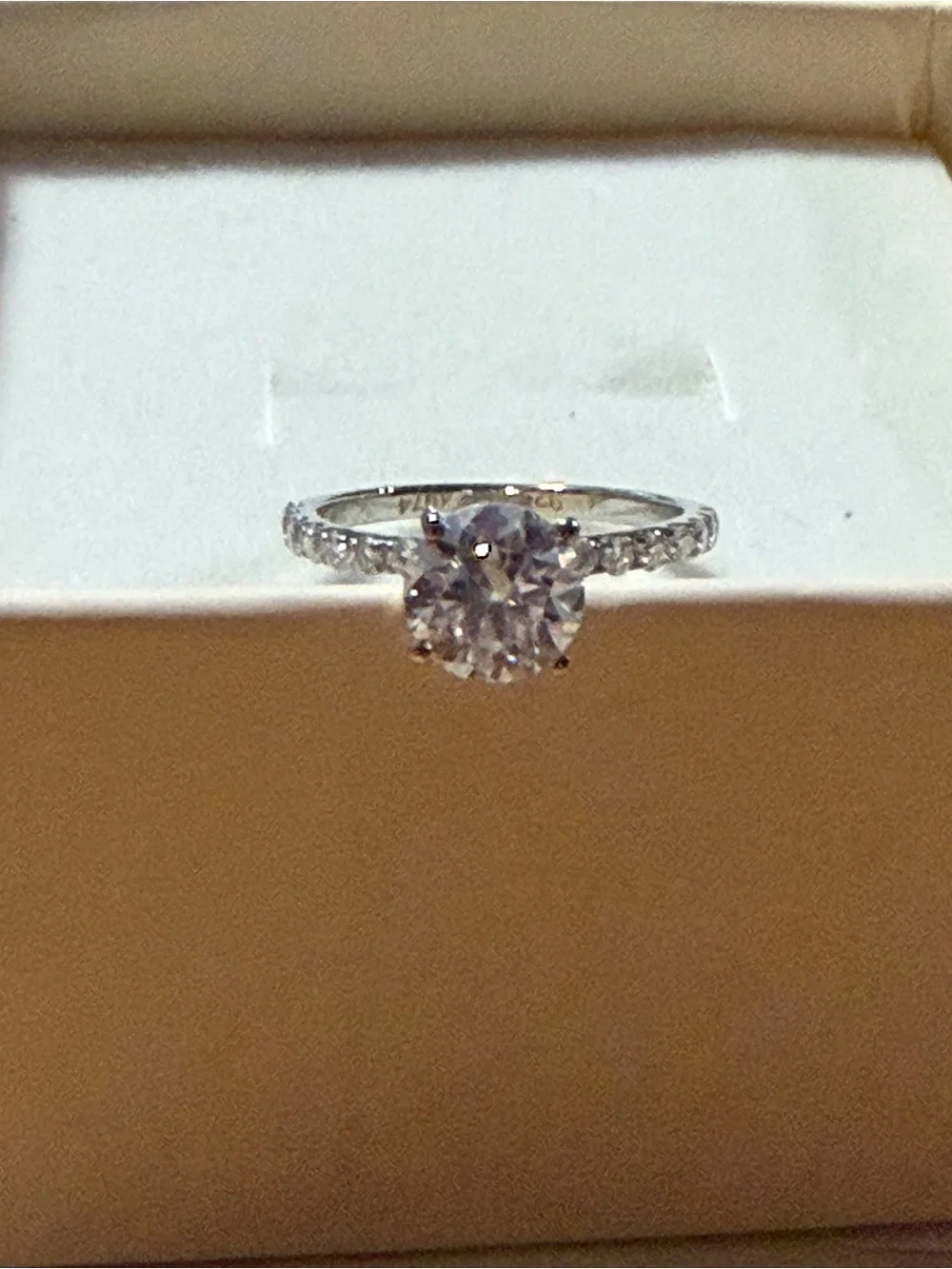 Classic Solitaire Moissanite Ring in Silver